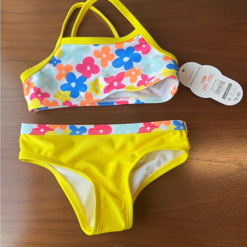 Kids Floral Swim Set - Yellow and Multicolor